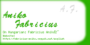 aniko fabricius business card